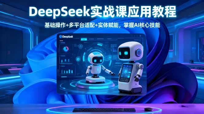 DeepSeek实战课应用教程、基础操作+多平台适配+实体赋能,掌握AI核心技能-摇钱述